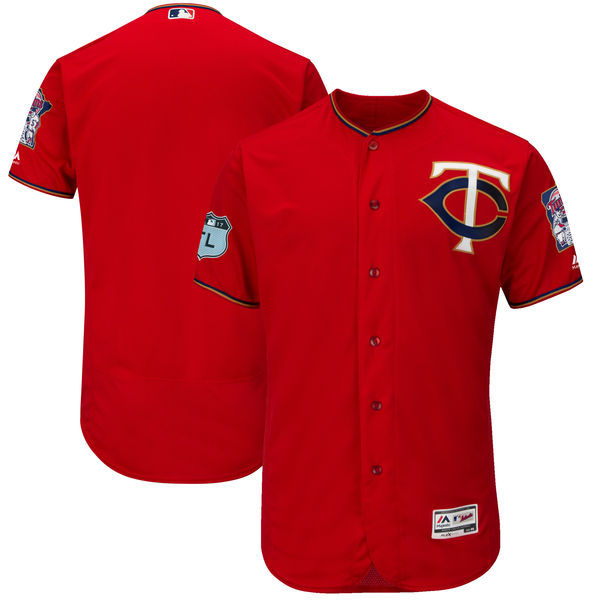 2017 MLB Minnesota Twins Blank Red Jerseys->miami marlins->MLB Jersey